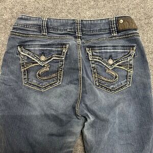 Silver Jeans Jeans Womens Size 14 Dark Wash Suki Mid Slim Bootcut Flap Pocket